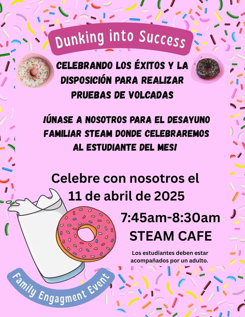 STEAM: Dunking into Success Family Breakfast and Student of the Month Flyer _SP
