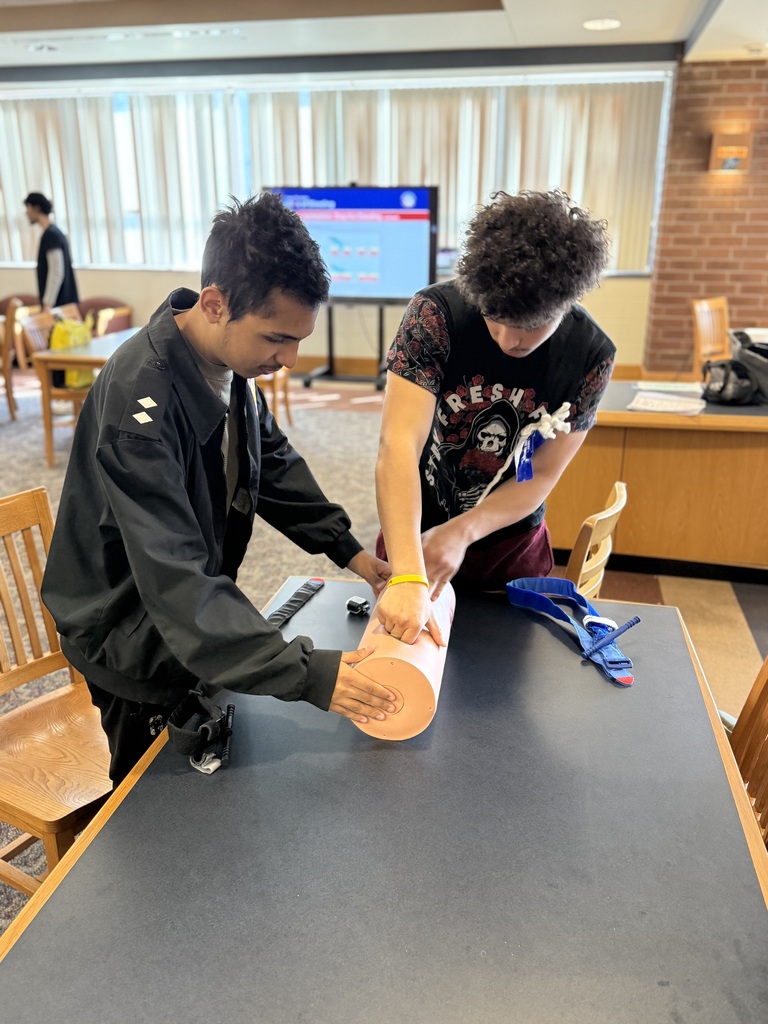 Students participating in a Stop the Bleed training
