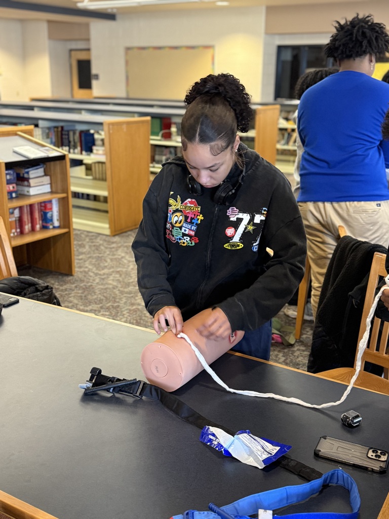 Student participating in a Stop the Bleed training