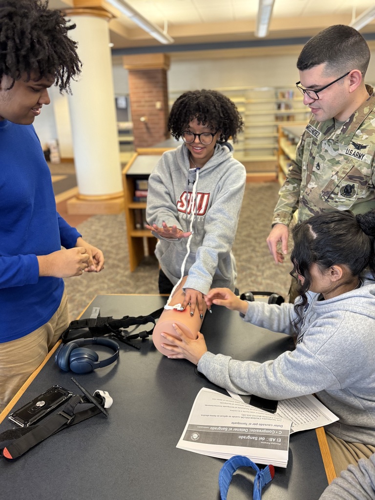 Students participating in a Stop the Bleed training