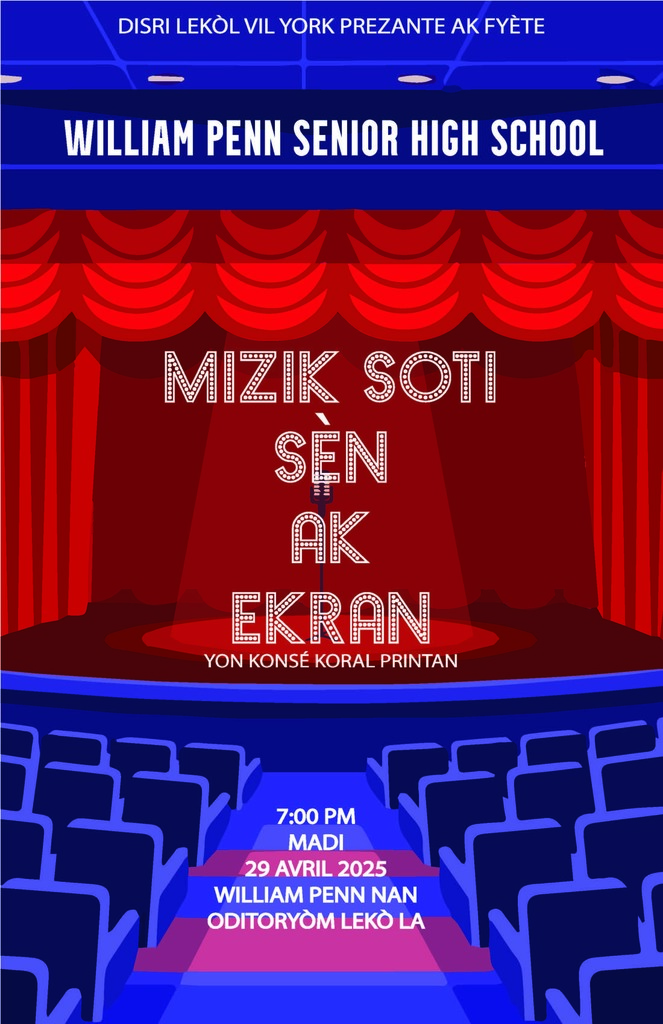 Flyer with words on it