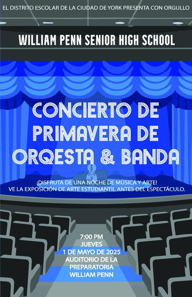 Flyer with art and words on it