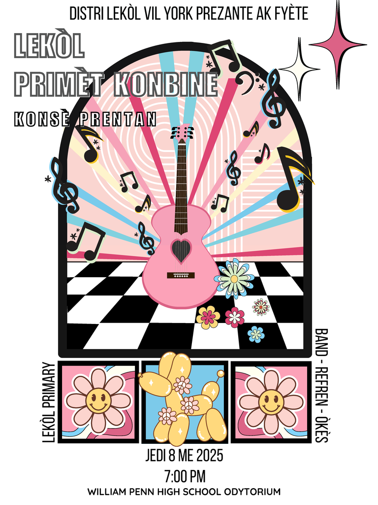 Concert Flyer with words and graphics