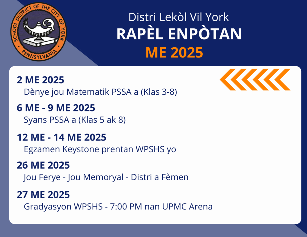 Important Calendar Reminders for May graphic