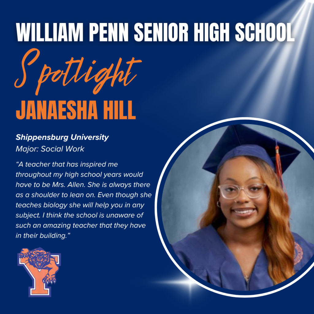 William Penn Senior High School Senior Spotlight graphic