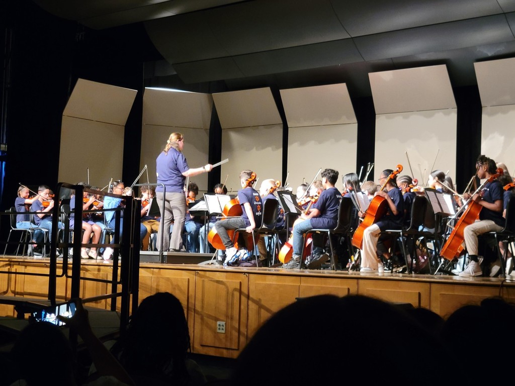 Photo of students in the Elementary Concert on stage