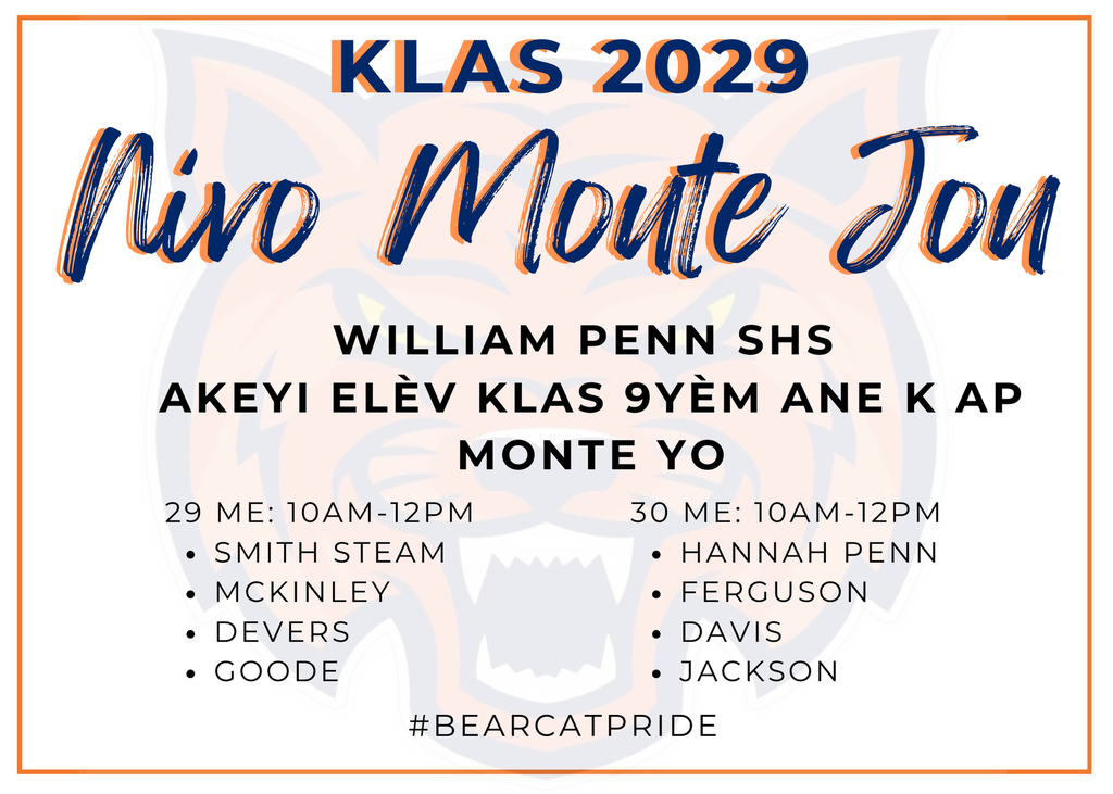 Class of 2029 Level Up Day Graphic