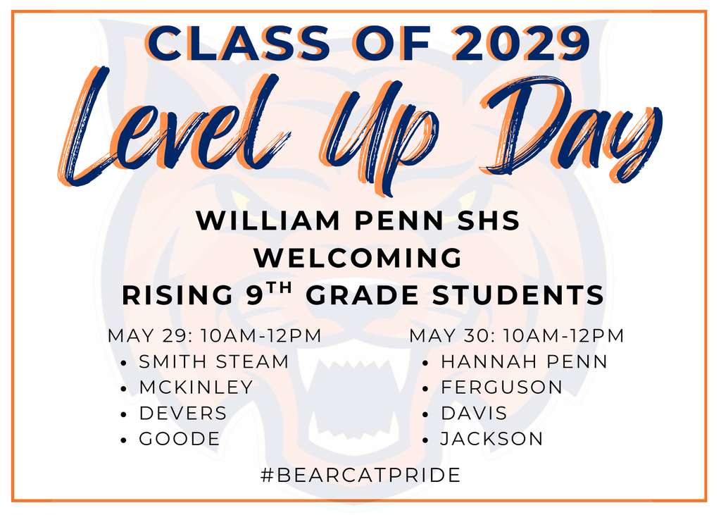 Class of 2029 Level Up Day Graphic