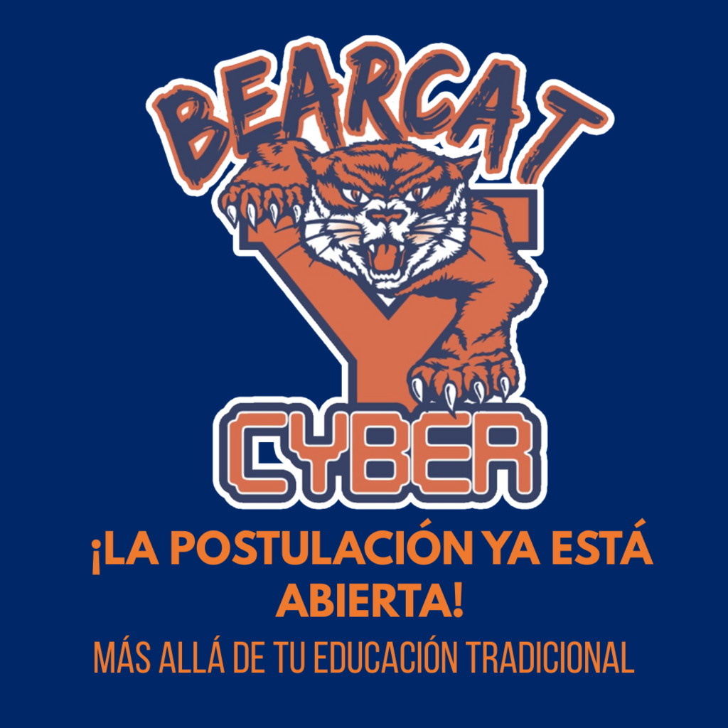 Bearcat Cyber graphic with the words "Application open now! Beyond your traditional education"