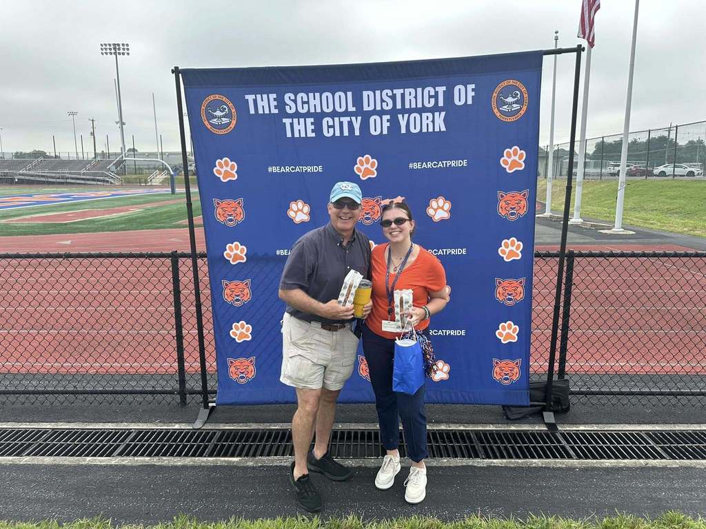 District staff posing together at the School District of the City of York's 2025-2026 Opening Kick-Off Day.
