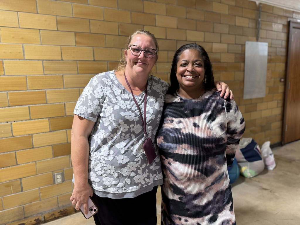 Superintendent, Dr. Andrea Berry-Brown and Davis Principal, Ms. Sweitzer posing together at Davis PreK-8's Back to School Night.