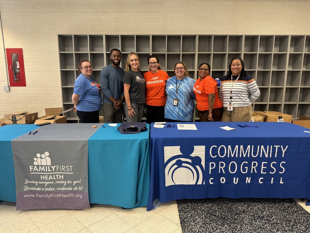 Employees from Family First Health and Community Progress Council at Hannah Penn's recent Back to School Night.