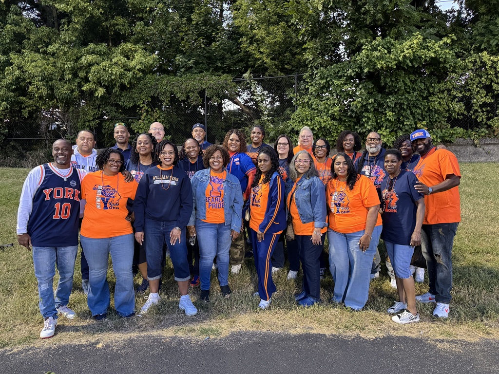York High Class of 1985 posing for a group photo at York High's recent Football Game.