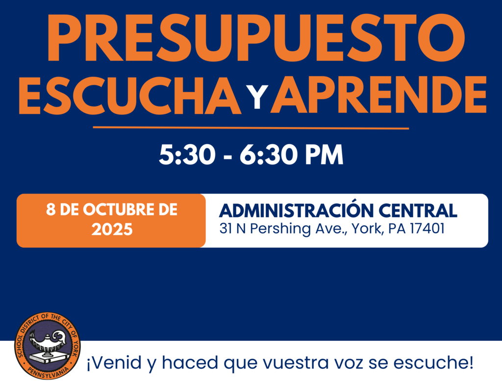 Event announcement for "Budget Listen and Learn" Meeting on October 8, 2025, in York, PA. Join to share your input!