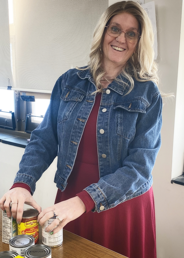 Social worker volunteering and packing a bag