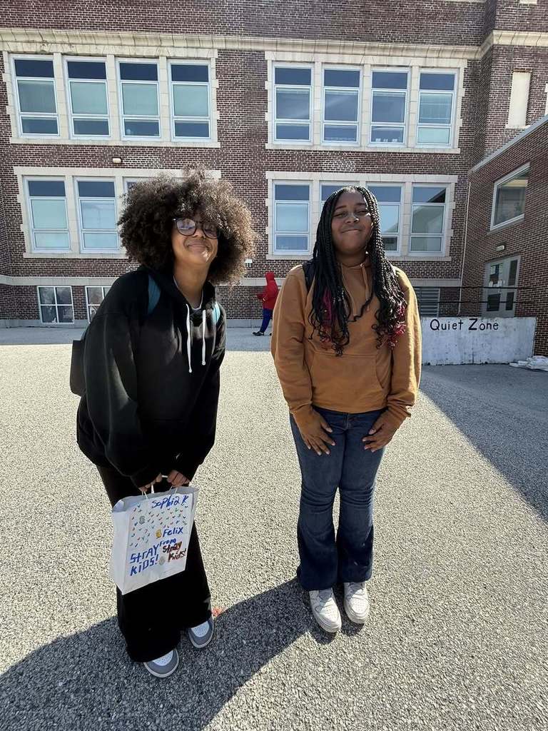 McKinley PreK-8 students are participating in a school-wide Egg Hunt outdoors. 