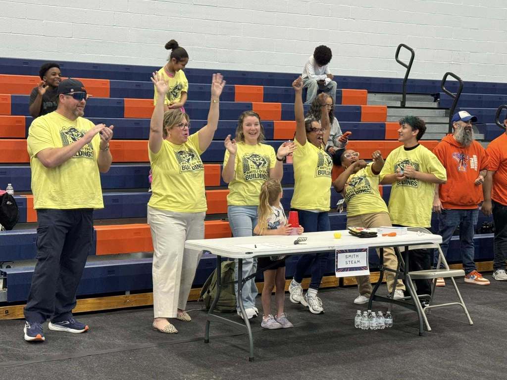 The School District of the City of York district staff members recently participated in a Battle of the Buildings event involving several Minute to Win It style games in a school gymnasium.