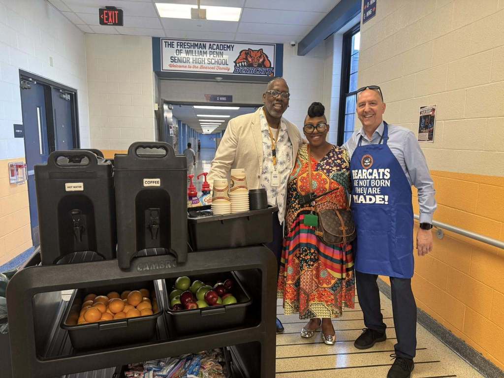 Members of District Leadership recently visited William Penn Senior High School to deliver various breakfast items to teachers and staff.