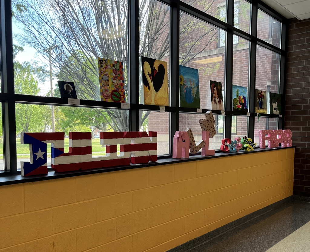 Display of various student artwork pieces during the recent William Penn Senior High School Art Show. 