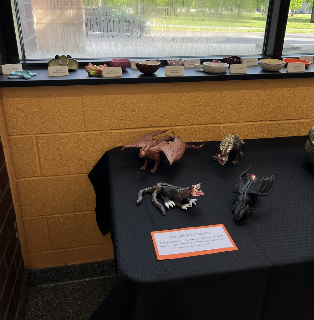 Display of various student artwork pieces during the recent William Penn Senior High School Art Show. 
