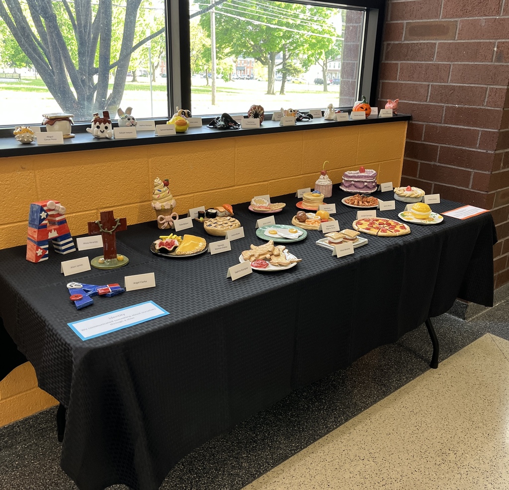 Display of various student artwork pieces during the recent William Penn Senior High School Art Show. 