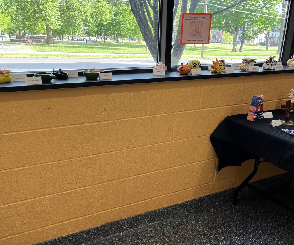Display of various student artwork pieces during the recent William Penn Senior High School Art Show. 