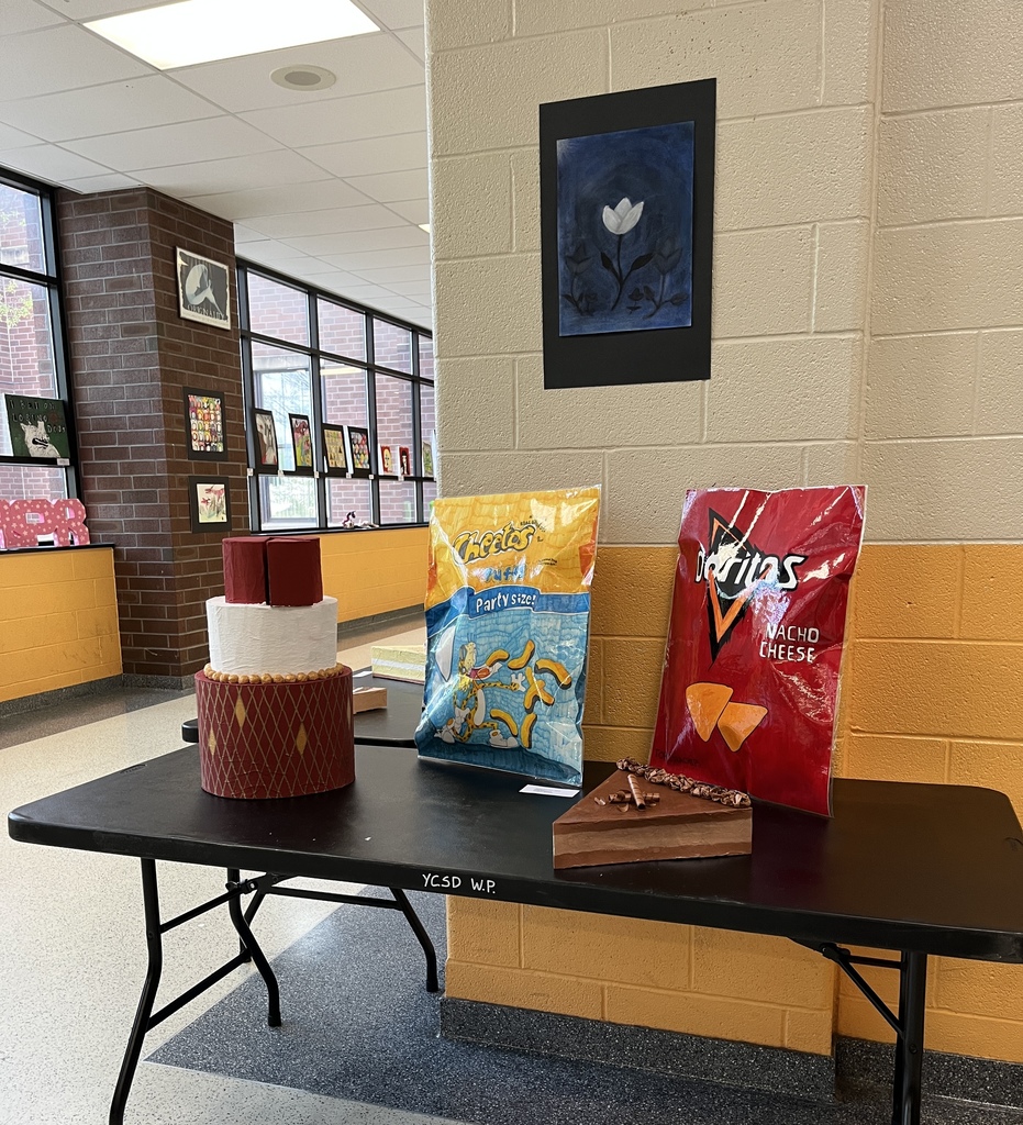 Display of various student artwork pieces during the recent William Penn Senior High School Art Show. 