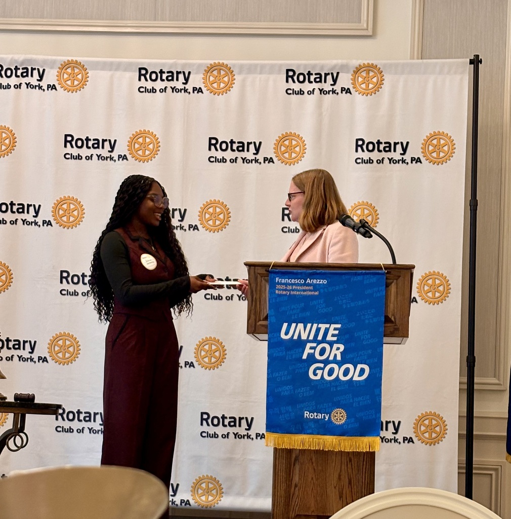 Two William Penn Senior High School students were recently recognized for winning the Rotary Club of York's recent Social Media Contest. 
