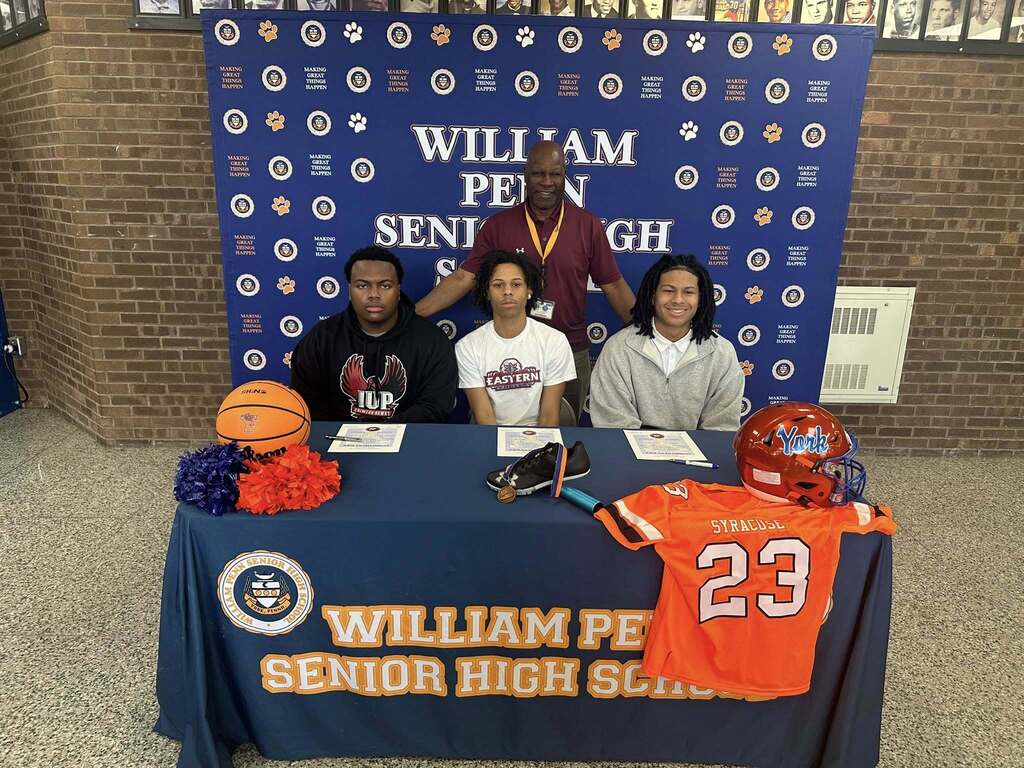 A group of William Penn Senior High School student athletes were recently celebrated for committing to continue their academic and athletic careers at the collegiate level.