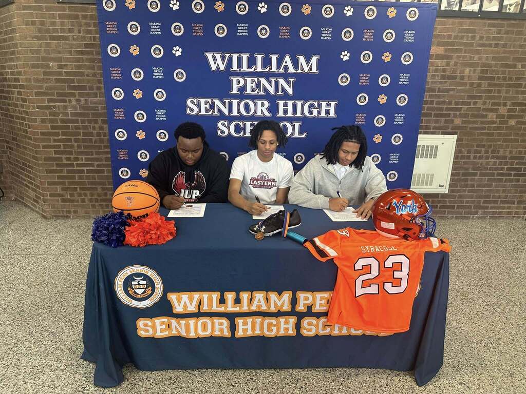 A group of William Penn Senior High School student athletes were recently celebrated for committing to continue their academic and athletic careers at the collegiate level.