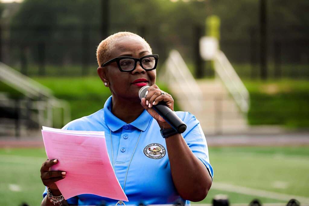 District teachers and staff came together for our district's annual opening day at Smalls Athletic Field.