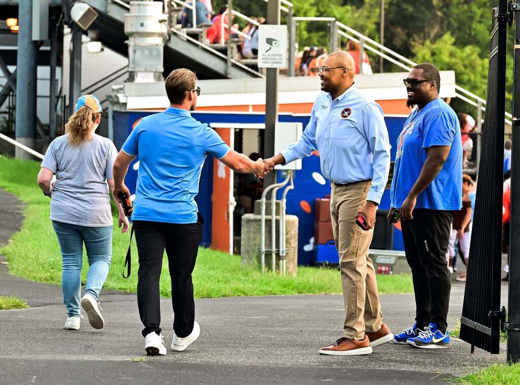 District teachers and staff came together for our district's annual opening day at Smalls Athletic Field.