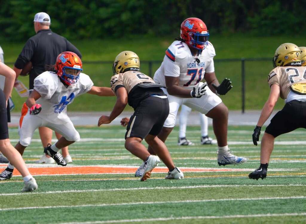 Our York High Boys Varsity Football team recently hosted their first scrimmage of the 2026 fall season.  