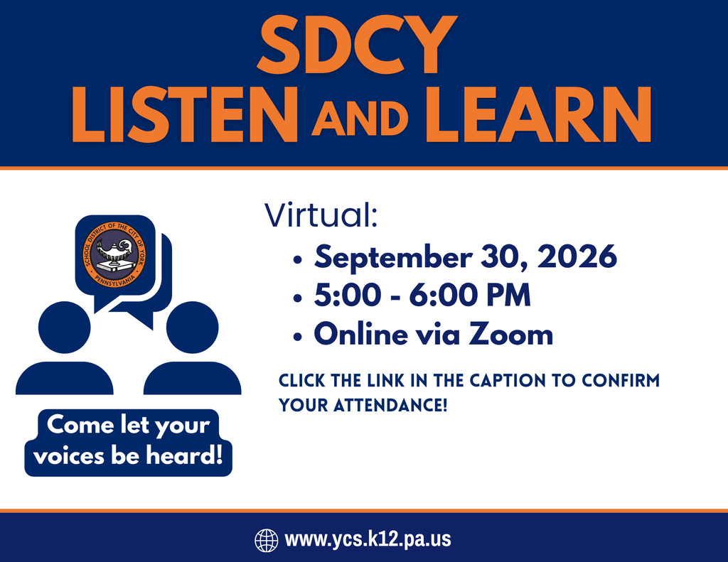 SDCY “Listen and Learn” virtual event graphic for September 30, 2026, from 5–6 PM via Zoom, inviting community members to share their voices.