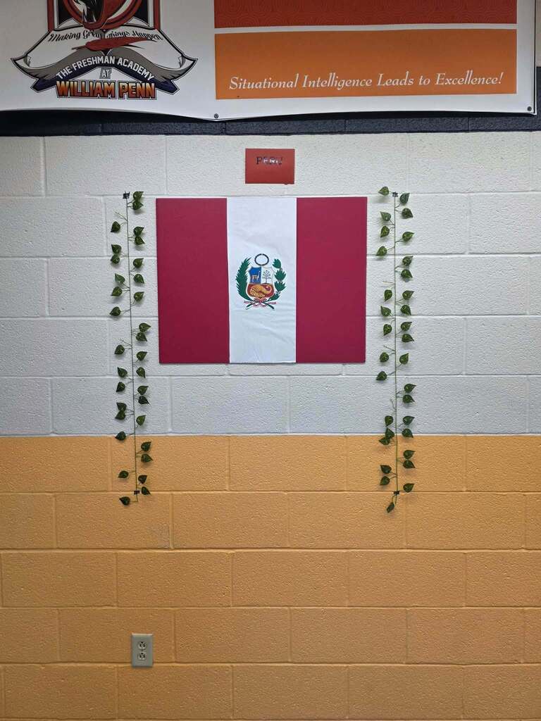A group of William Penn Senior High School students recently decorated the inside of William Penn Senior High School with various homemade flags from Spanish-speaking countries in celebration of Hispanic Heritage Month.