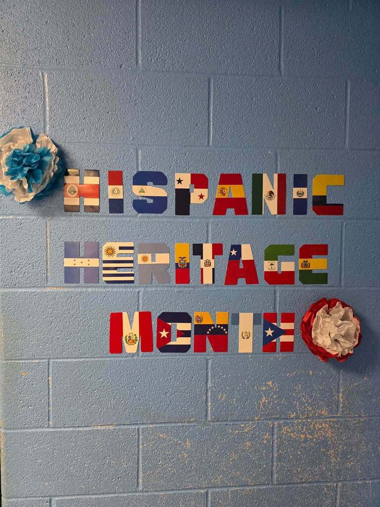 A group of William Penn Senior High School students recently decorated the inside of William Penn Senior High School with various homemade flags from Spanish-speaking countries in celebration of Hispanic Heritage Month.