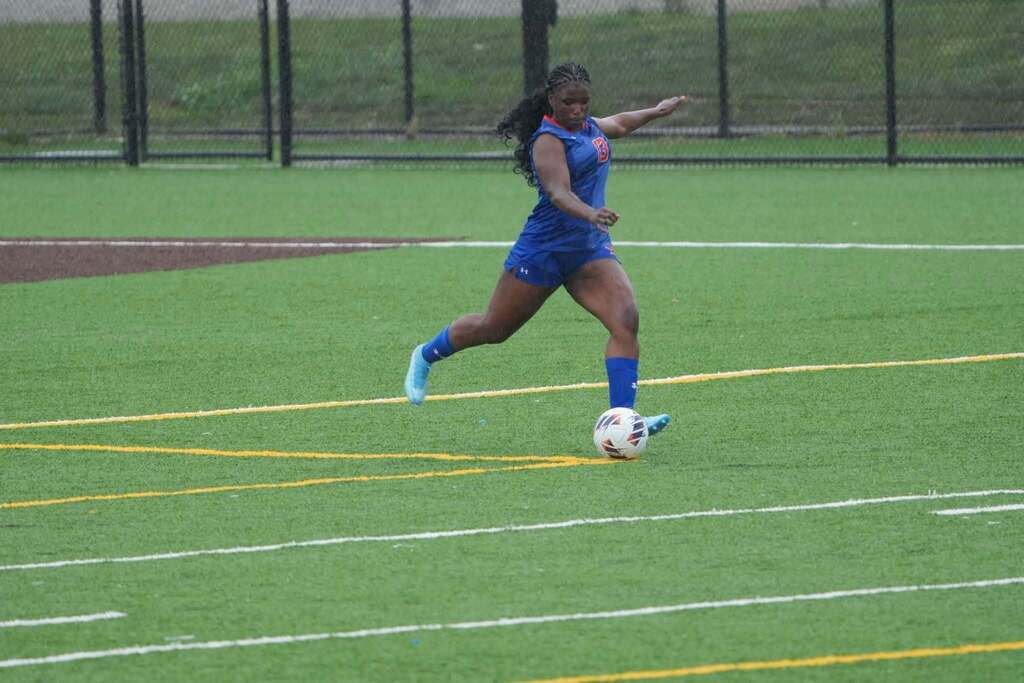 Our York High Girls Soccer team recently played against Fairfield outdoors on a field. 