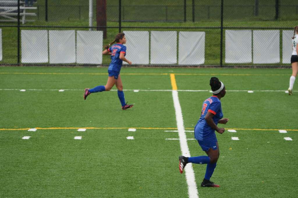 Our York High Girls Soccer team recently played against Fairfield outdoors on a field. 