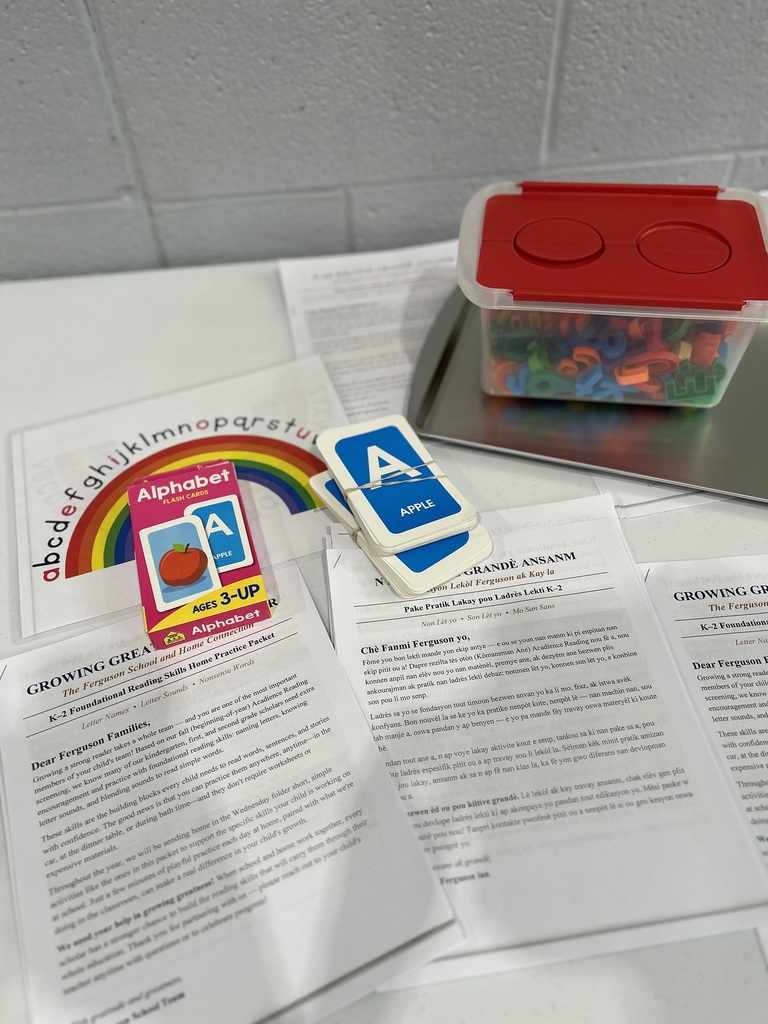 Ferguson families recently attended a literacy meeting in a school cafeteria.