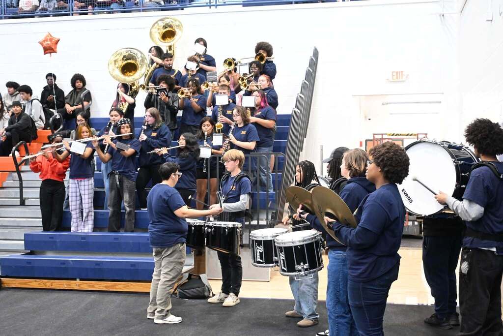 William Penn Senior High School students and staff recently participated in their annual pep rally in a school gymnasium.