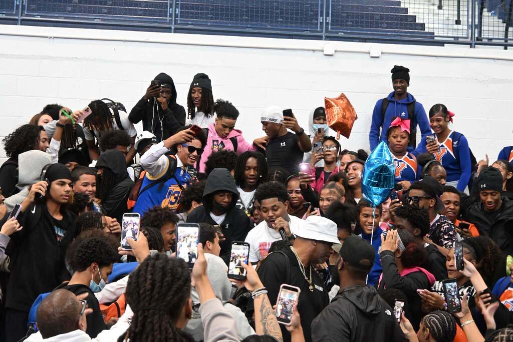William Penn Senior High School students and staff recently participated in their annual pep rally in a school gymnasium.