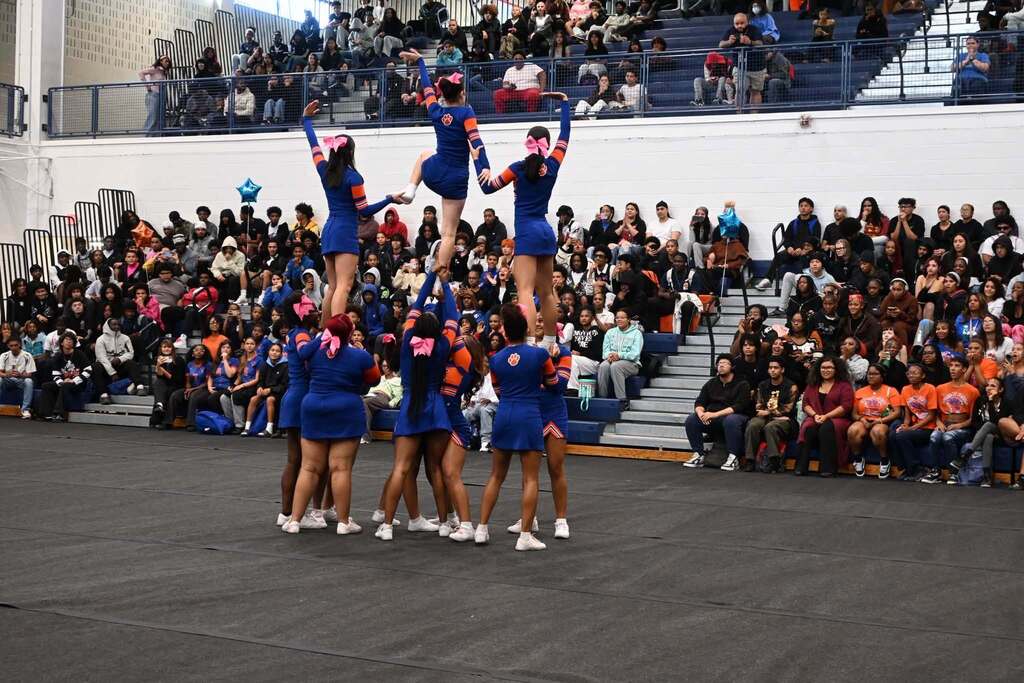 William Penn Senior High School students and staff recently participated in their annual pep rally in a school gymnasium.