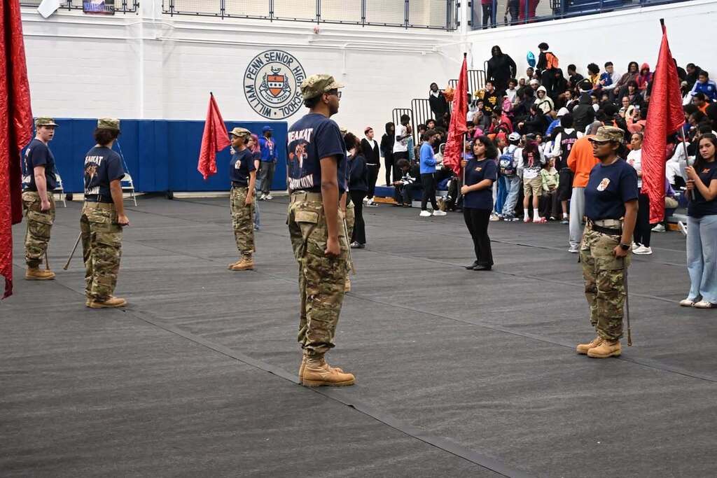 William Penn Senior High School students and staff recently participated in their annual pep rally in a school gymnasium.