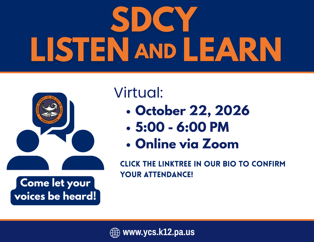 SDCY “Listen and Learn” virtual event graphic for October 22, 2026, from 5–6 PM via Zoom, inviting community members to share their voices.