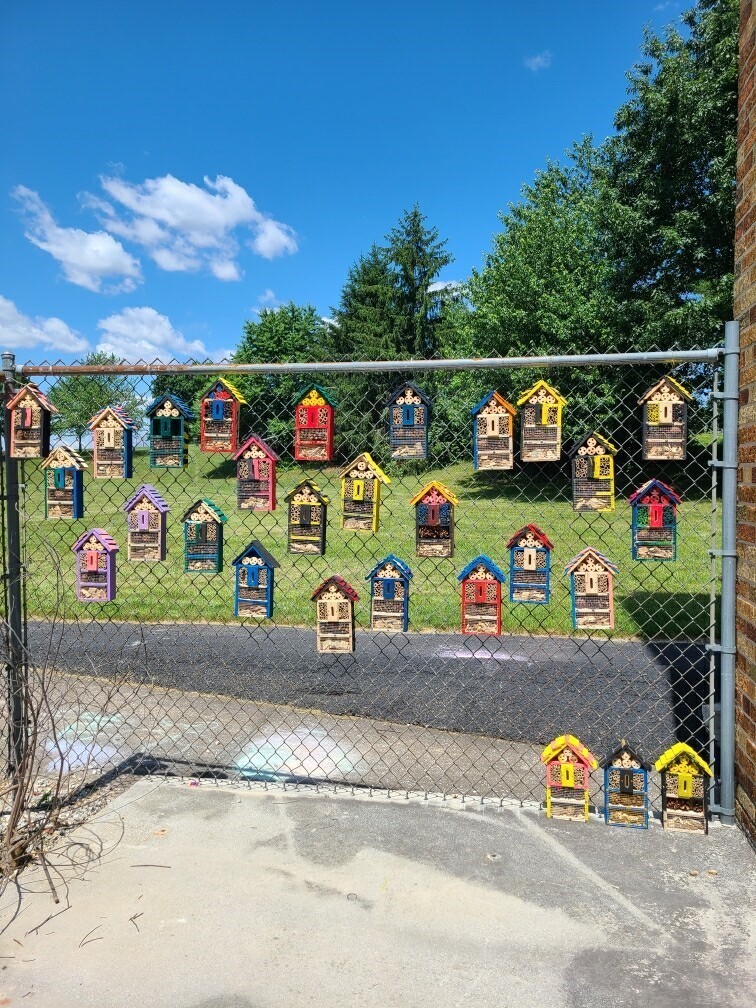picture of student made pollinator houses