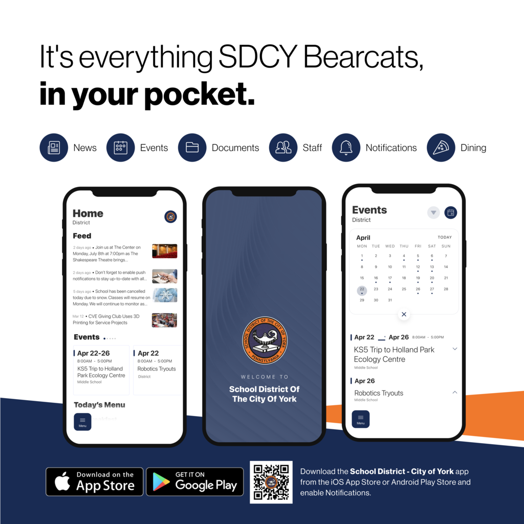 It's everything from your district in your pocket. News Events Documents Staff Dining Notifications Download the district's app from the ios app store or android play store and enable notifications (pictures of the app)