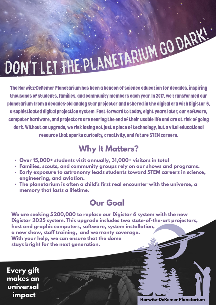 Don't Let the Planetarium Go Dark Fundraising Campaign
