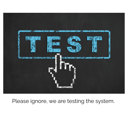Black background with the word test written in blue