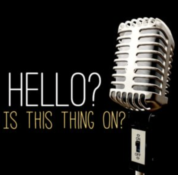 generic photo of microphone with testing script
