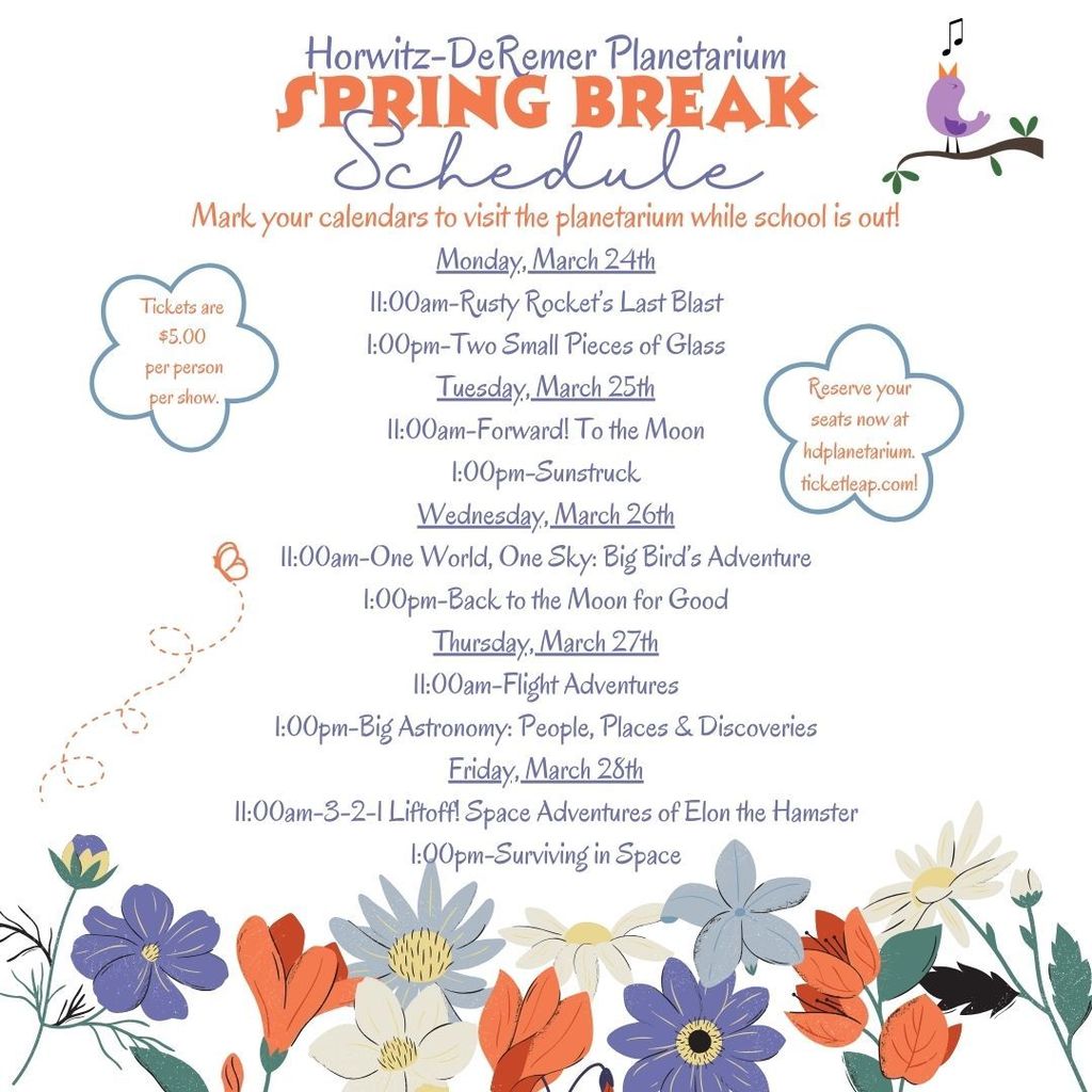 Spring Break Week Schedule